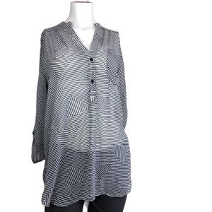 Pleione Black and white Tunic 3/4 Sleeve Size